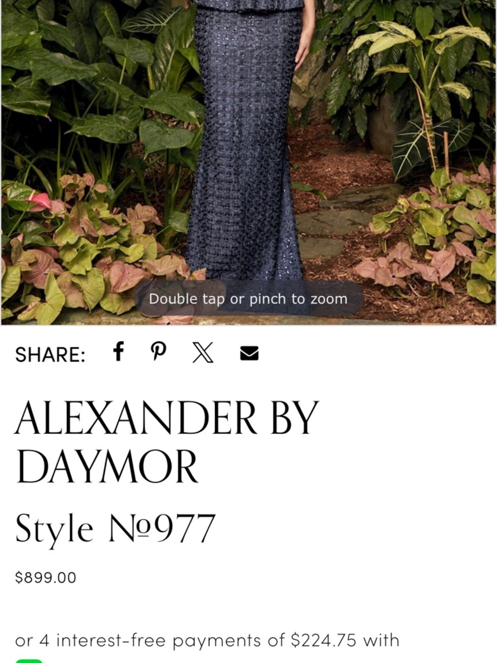 ALEXANDER BY DAYMOR Style #977 Strapless Navy Peplum Sequin Evening Gown small - Picture 2 of 10